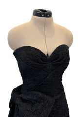 Christian Dior by Marc Bohan Spring 1988 Haute Couture Black Strapless w Bow