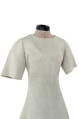 Documented Spring 1969 Christian Dior by Marc Bohan Haute Couture Stiffened Silk A-Line Dress