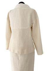 Cruise 2012 Chanel by Karl Lagerfeld Runway Look 8 Ivory Suit w Jewels, Sequin Details & Silver Thread