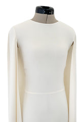 Resort 2015 Look 78 Valentino by Pierpaolo & Piccioli & Maria Grazia Chiuri Ivory Caped Sleeve Silk Dress