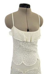 Prettiest Spring 2005 Christian Dior by John Galliano Knit & Silk Chiffon Ivory Dress