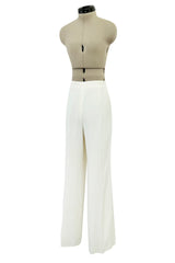 Chic Spring 1993 or 1996 Christian Dior by Gianfranco Ferre Numbered White Tux Pant Suit