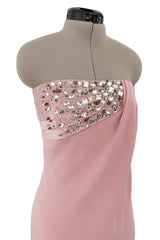 Dreamy Fall 2012 Oscar de la Renta Runway Look 58 Strapless Pink Dress w Jewels & Rhinestones