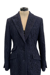 Fabulous 2004 Cruise Christian Dior by John Galliano Deep Blue Lace Jacket Mini Dress