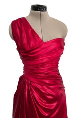 Prettiest Pre-Fall 2010 Valentino by Maria Grazia Chiuri & Pierpaolo Piccioli Red One Shoulder Silk Dress