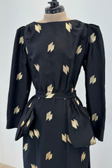 Christian Dior Spring 1979 Backless Gold & Black Dress