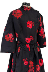 Iconic Fall 2005 Prada by Miucca Runway Look 45 Ad Campaign Rose Print Silk Dress