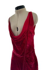 Fall 2006 Christian Dior by John Galliano Runway Look 41 Red Velvet Dress
