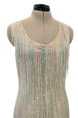 Spectacular Halston Resort 1982 Beaded Fringe Dress