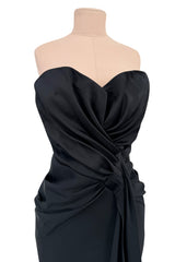 Spring 2008 Christian Dior by John Galliano Runway Look 53 Black Silk Strapless Dress