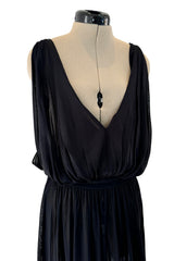 Sensual 2010s Azzadine Alaia Feather Light Knit Jersey Plunging Cut Out Dress