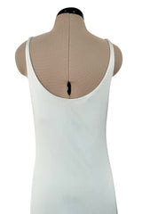 Fantastic 1973 Halston Runway Pale Blue Green Double Layer Silk Jersey Sleeveless Tank Dress