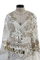 Beautiful Spring 2020 Valentino by Pierpaolo Piccioli Densely White & Gold Sequin Dress