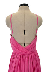 Resort 2008 Christian Dior by John Galliano Pink Silk Chiffon Plunge Dress