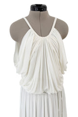 Spring 2012 Ralph Lauren Purple Label Runway Look 53 Backless Ivory Jersey Dress w Pearl Belt