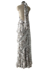 Dreamy Fall 2008 Ungaro by Esteban Cortazar Runway Look 18 Printed Chiffon Backless Halter Dress