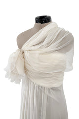 Cruise 2010 Christian Dior by John Galliano Runway Version in White Silk Chiffon Draped Dress