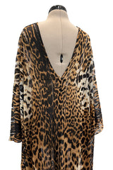 Spring 2002 Yves Saint Laurent by Tom Ford Runway Look 39 Leopard Fringe Silk Knit Caftan
