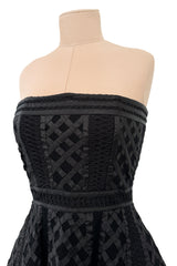 Prettiest 2010s Christian Dior by John Galliano Strapless Dress w Embroidered Flowers & Ribbon