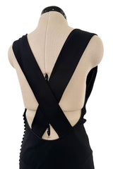 Fantastic Spring 1999 John Galliano Runway Look 11 Black Bias Cut Dress w Wide Strap Open Back