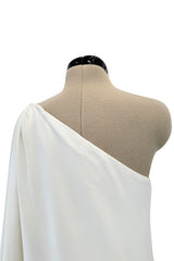 Most Wanted 1978 Halston Off White Ivory One Shoulder Draped Jersey Maxi Dress