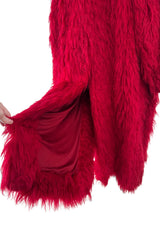 Pre-Fall 2019 Valentino by Pierpaulo Piccioli Runway Look 4 Oversized Shaggy Red Mohair Coat