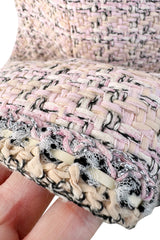 Spring 2014 Chanel by Karl Lagerfeld Runway Look 7 Pink Tweed & Silver Detailed Skirt