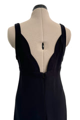 Fall 2012 Valentino by Pierpaolo Piccioli & Maria Grazia Chiuri Black Silk Dress w Front Plunge