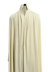 1970s Yuki by Gnyuki Torimaru for Rembrandt Ivory Jersey Caftan Dress W Gathered Front