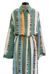 Chic Spring 2018 Emilio Pucci Runway Look 26 & Ad Campaign Printed Stripe & Dot Silk Dress or Cover Up