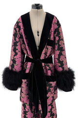 Custom Gucci by Alessandro Michele Pink & Black Metallic Pant & Jacket Set