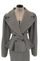 Fabulous Spring 1984 Emanuel Ungaro Haute Couture Runway B&W Check Suit