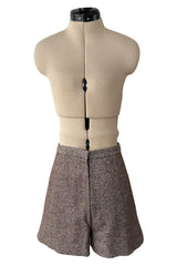 Best 1970s Valentino Four Pocket Tie Belt Jacket w Tailored Shorts Set & Gold V Logo Buttons