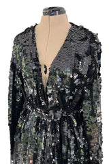 Fabulous Spring 2017 Attico Runway Look 25 Large Black Sequin Paillette Wrap Coat or Dress