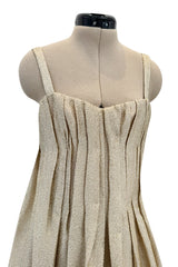Fall 2007 Bottega Veneta by Tomas Maier Strapless Gold Metallic Dress w Puffed Skirt