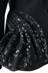 Fabulous Fall 2008 Christian Dior Black Meticulously Tailored Bar Jacket w Beaded Hip Detailing