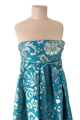 Extraordinary Cruise 2008 Christian Dior by John Galliano Look 60 Turquoise Dress w Crystals