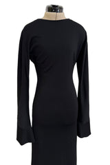 Incredible Fall 1998 Guy Laroche by Alber Elbaz Runway Black Jersey Reissue of the Mireille Darc Backless Dress