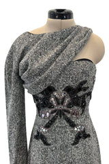 Rare Fall 2007 Christian Dior by John Galliano Runway Look 19 Beaded One Shoulder Dress