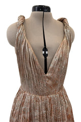 Spectacular Spring 2019 Christian Dior by Maria Grazia Chiuri Look 86 Gold Thread & Silk Dress