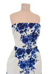 Valentino Fall 2013 by Maria Grazia Chiuri & Pierpaolo Piccioli Strapless Blue & White Dress