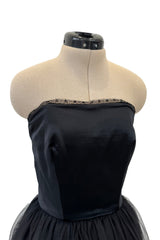 c.Fall 1991 Chanel by Karl Lagerfeld Strapless Mini Dress w Full Net Skirt