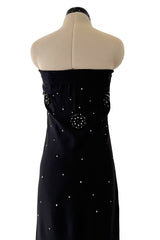Spring 2007 Christian Dior by John Galliano Black Strapless Inner Corset Dress w Rhinestones & Beads