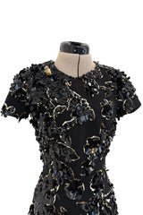 Chic Resort 2018 Michael Kors Runway Look 44 Black Dress w Elaborate Gold & Black Sequin Detailing