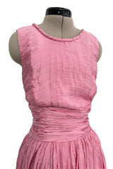 Gorgeous Pre-Fall 2012 Oscar de la Renta Runway Look 53 Soft Pink Silk Dress w Trained Skirt