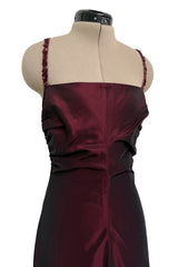Gorgeous Fall 2005 Original Valentino Runway Look 67 Deep Oxblood Silk Dress w Tiered Ruffle Skirting