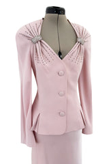 Spring 2008 Christian Dior by John Galliano Runway Look 33 Pale Pink Jacket & Bias Cut Skirt Suit Set