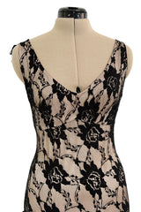 Gorgeous 2010s John Galliano Spanish Influnced Tiered & Ruffled Black Lace Bias Cut Dress