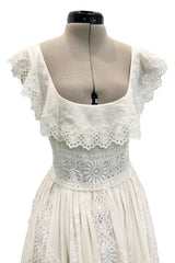 Romantic Resort 2015 Valentino by Pierpaolo & Piccioli & Maria Grazia Chiuri Cotton Embroidered Dress w Flower Belt