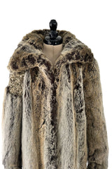 Incredible Fall 2001 Chloe by Stella McCartney Faux Fur Runway Look 1 Coat w Bead & Crsytal Detail